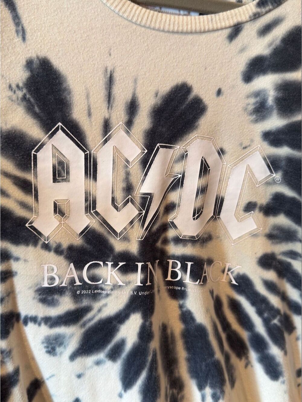 GB Girls AC/DC Back In Black Tie-Dye Sweatshirt - Large - Picture 3 of 5